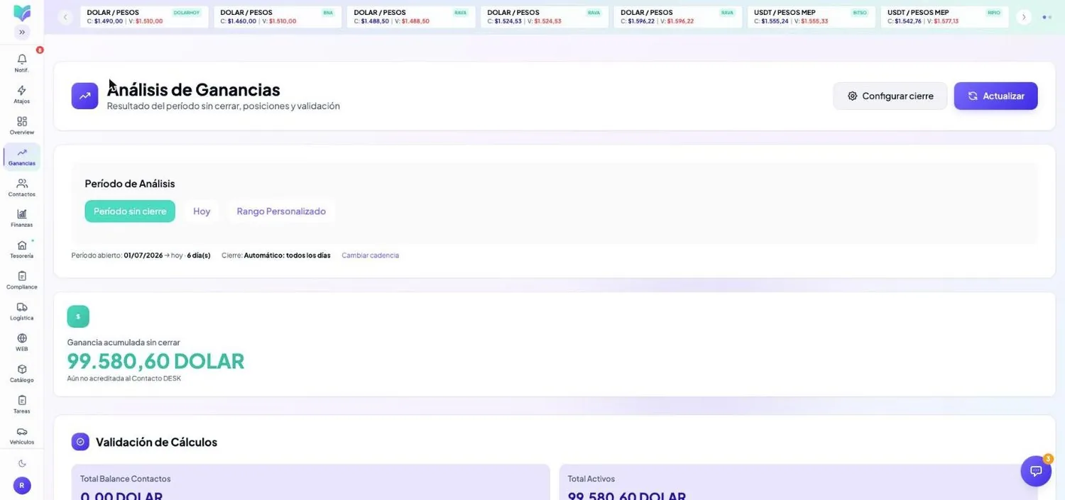 Módulo Ganancias de MOBU — captura real