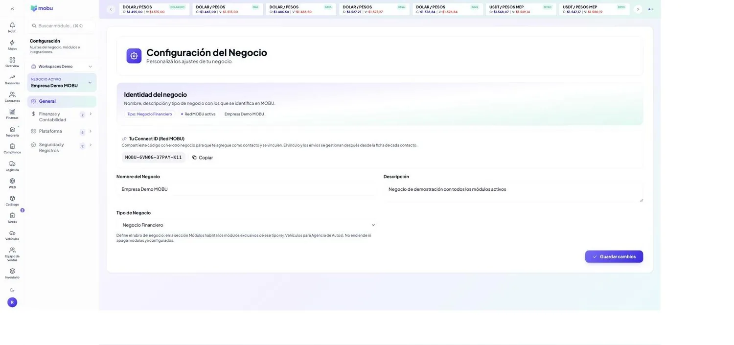 General en MOBU — captura real de la app