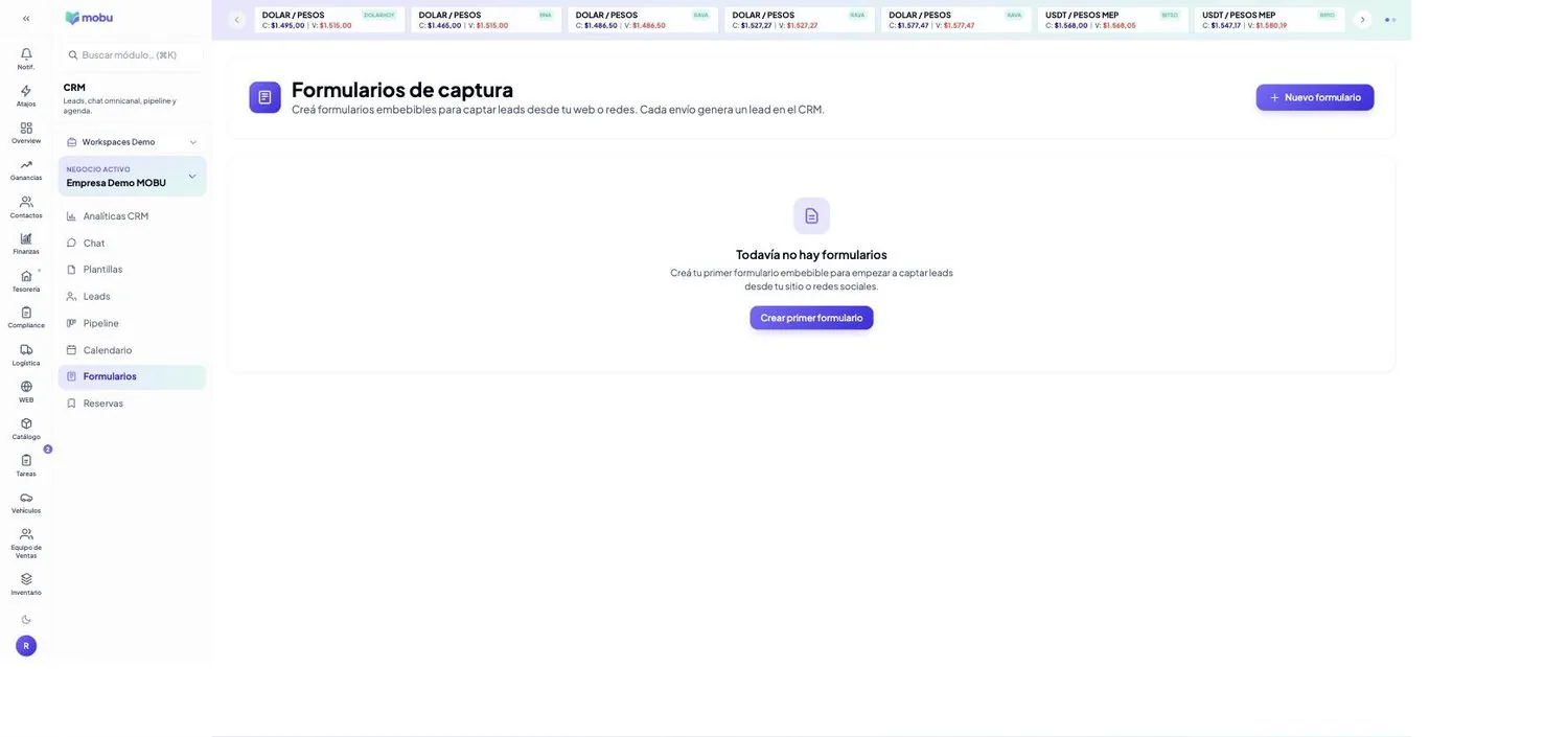 Formularios en MOBU — captura real de la app