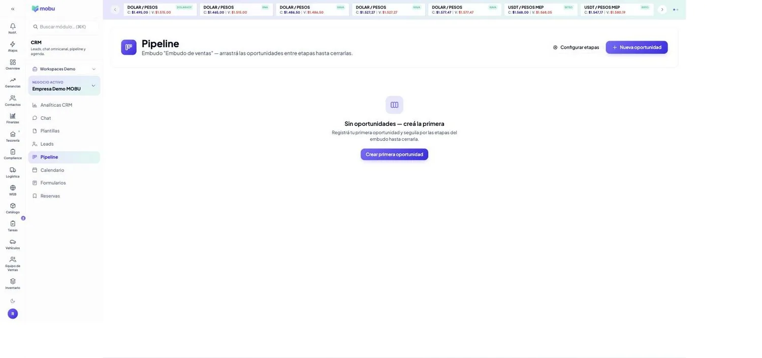 Pipeline en MOBU — captura real de la app