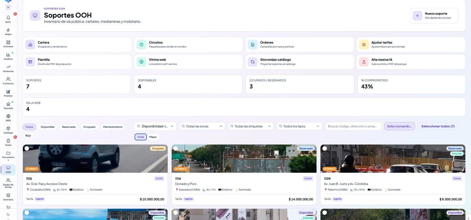 MOBU para Vía Pública (OOH y DOOH) — captura real de la app